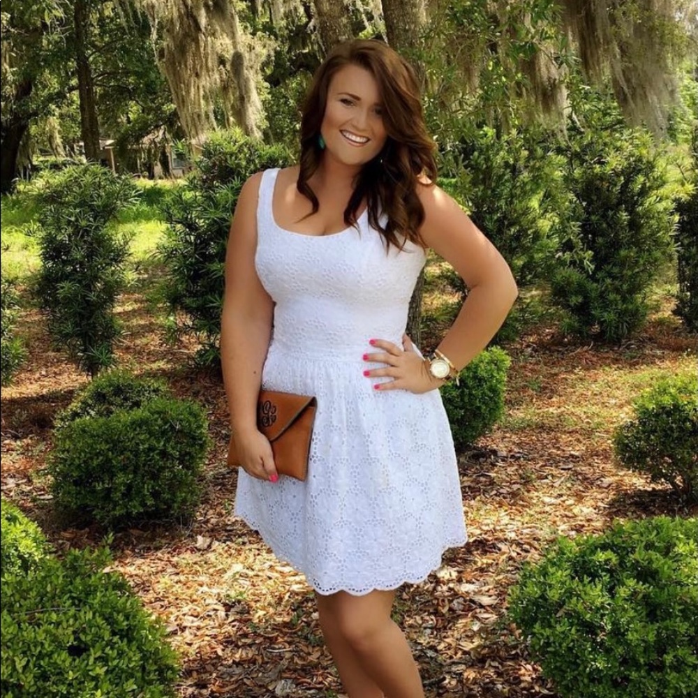 White Lilly Pulitzer Eyelet Mini Dress